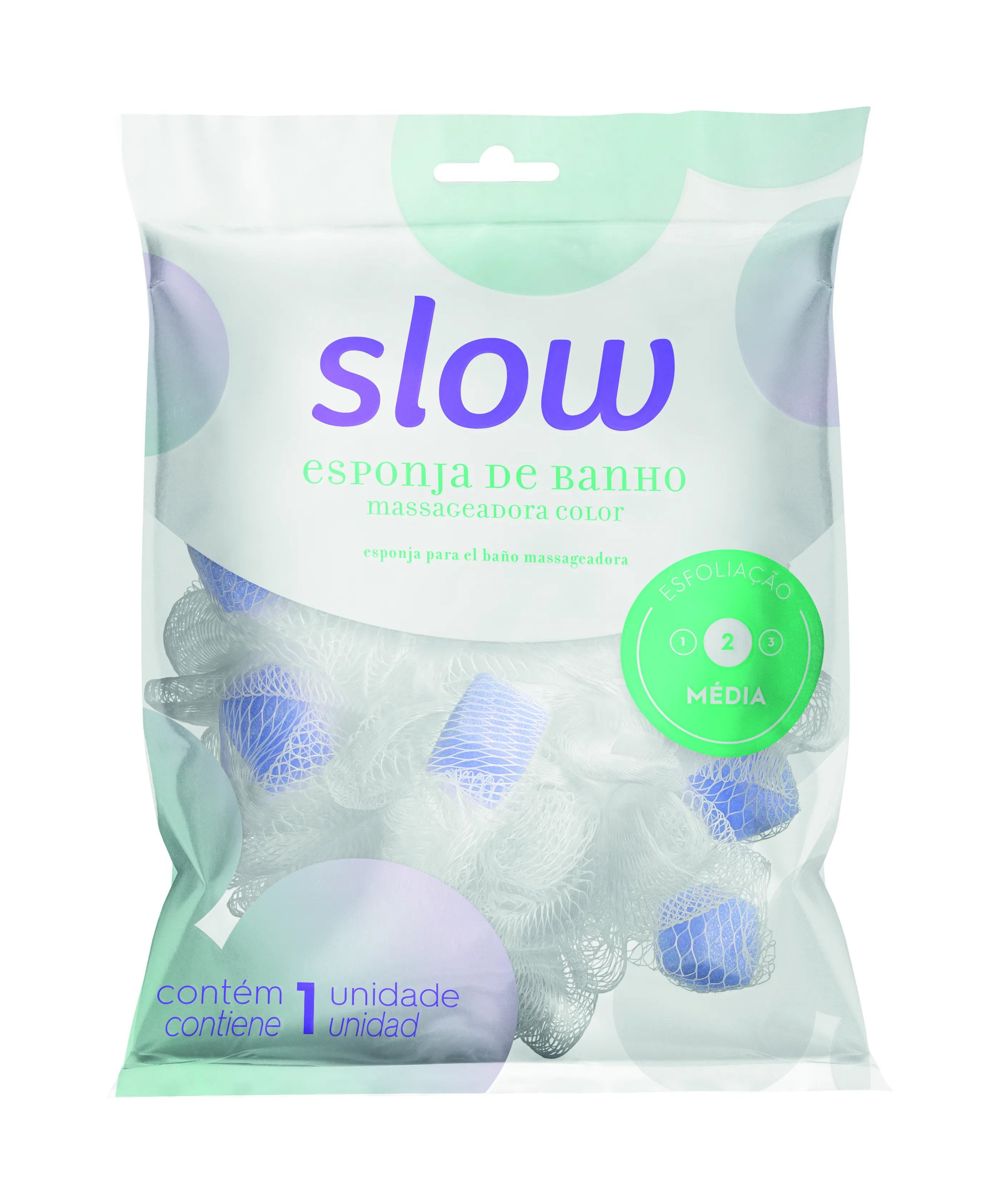 ESPONJA DE BANHO SLOW MASSAGEADORA COLOR