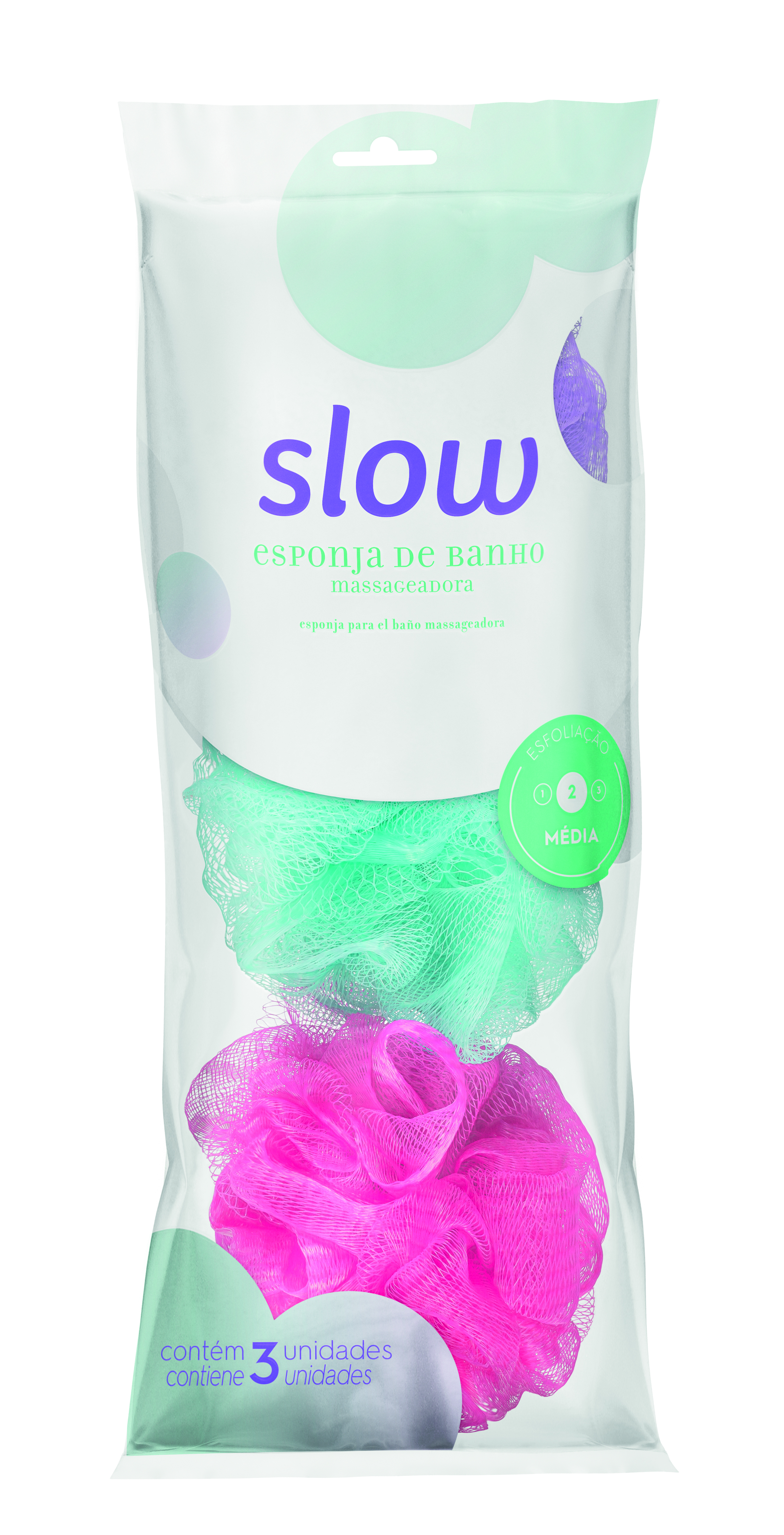 ESPONJA DE BANHO SLOW MASSAGEADORA 3 UND