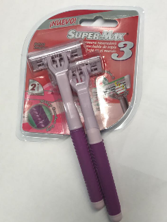 *DEPILADOR SUPER MAX 3 ROSA COM 2