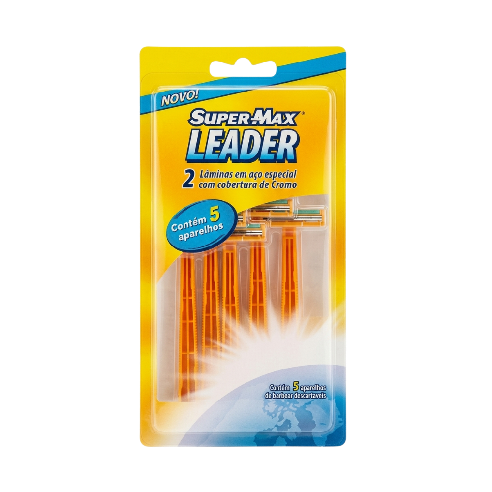 BARBEADOR SUPERMAX LEADER AMARELO COM 5 UNIDADES