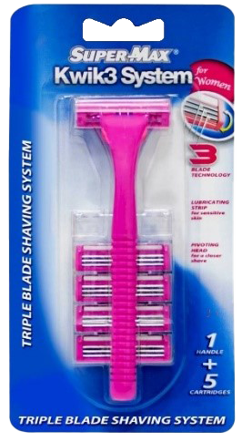 *DEPILADOR SUPER MAX KWIK ROSA 3 LAMINAS