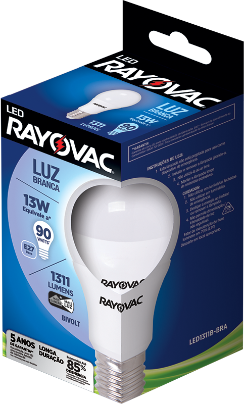 LÂMPADA RAYOVAC LED 13W BIVOLT BRANCA