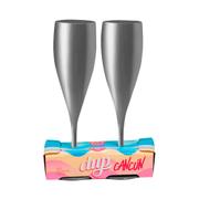 *KIT TACA CHAMPANHE CANCUN 2X170ML PRATA