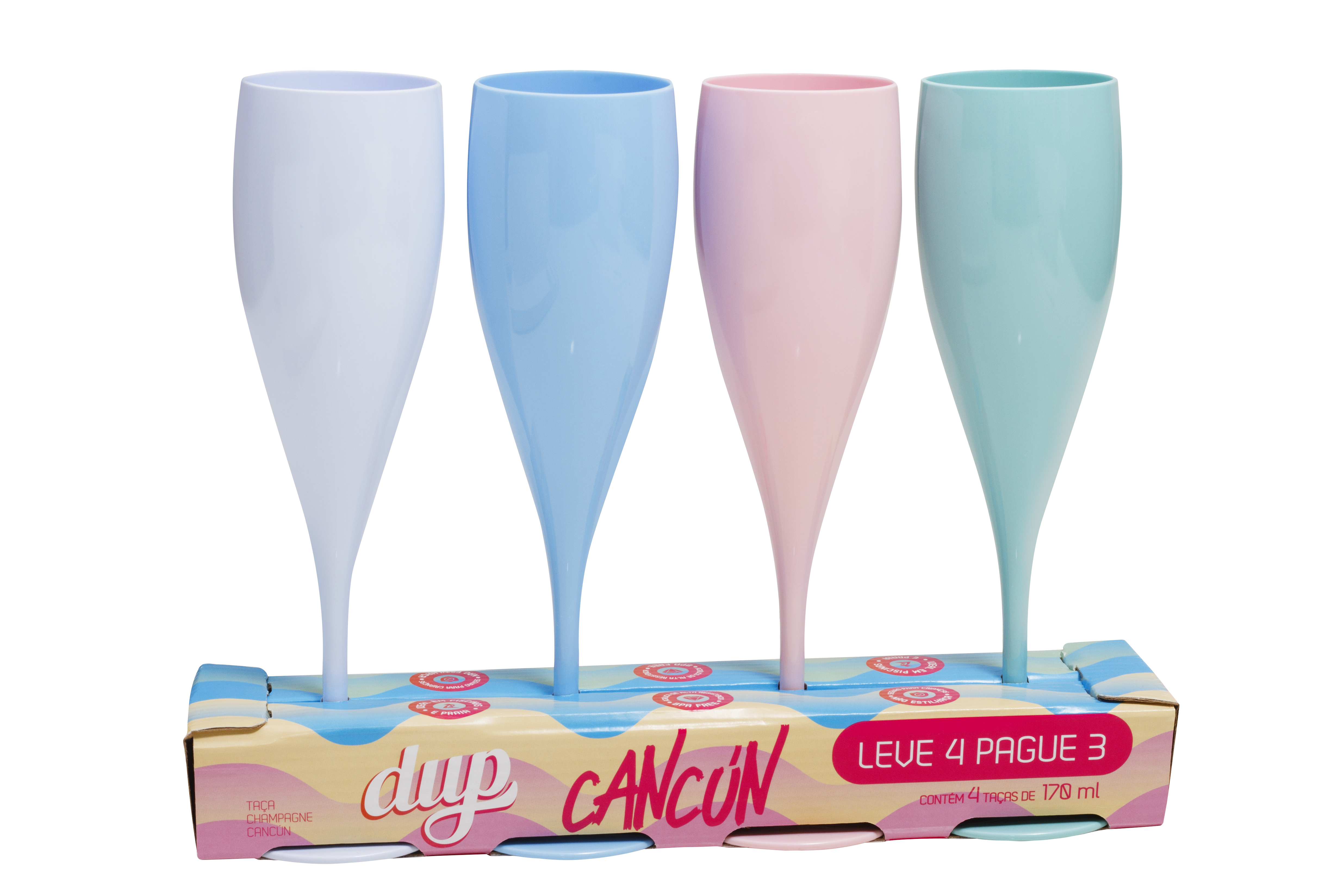 *KIT TACA CHAMPANHE CANCUN 170ML LV4 PG3