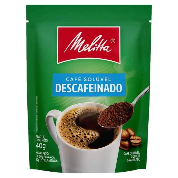 CAFÉ SOLÚVEL MELITTA INSTANTÂNEO DESCAFEINADO 40G