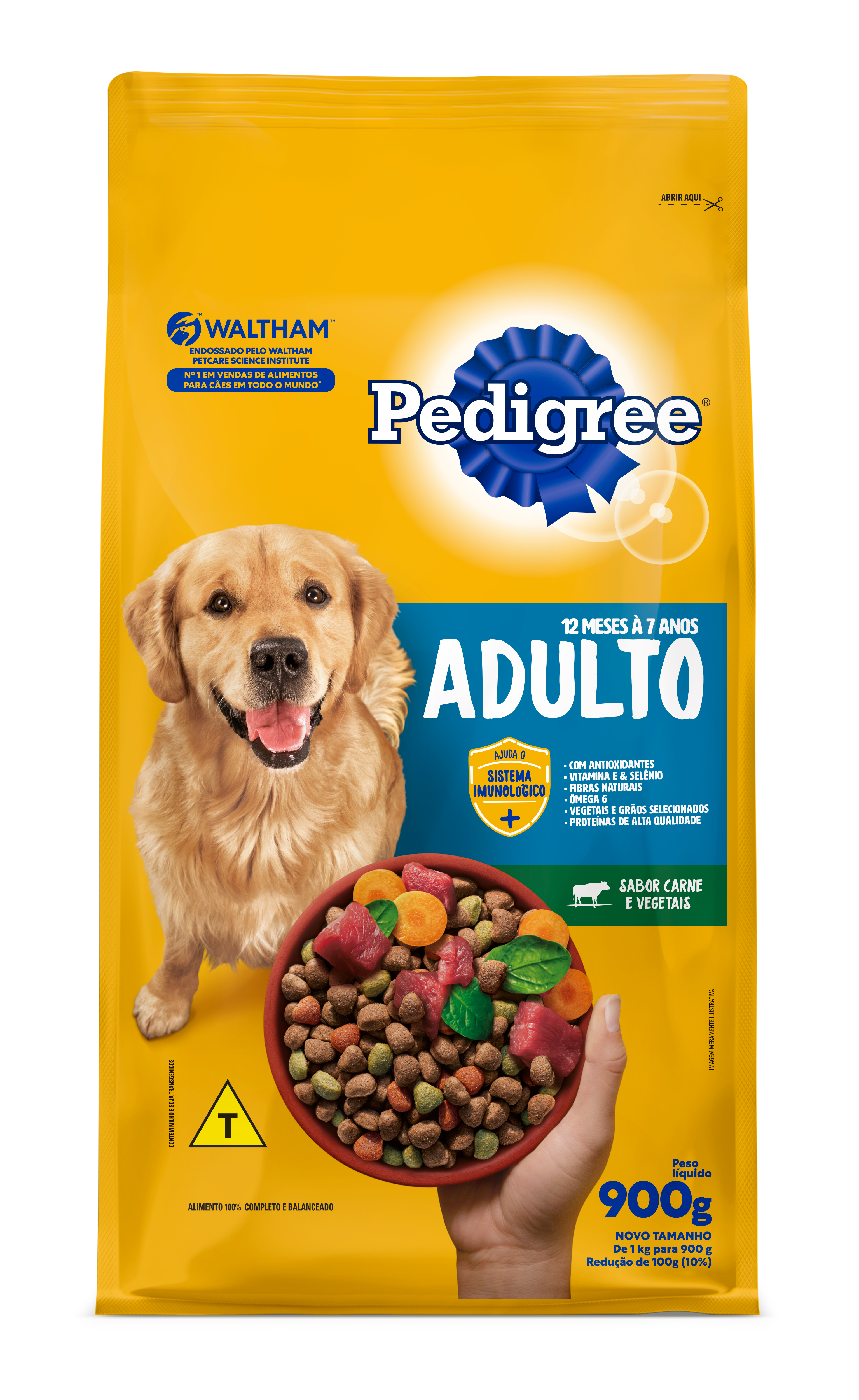 PEDIGREE ADULTO DRY CARNE E VEGETAIS 900G