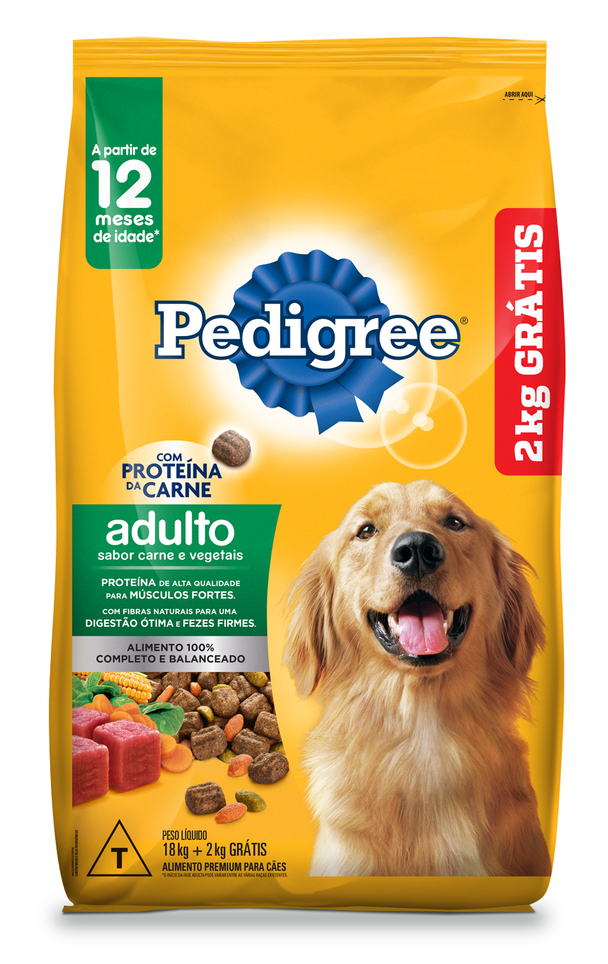 PEDIGREE ADULTO CARNE E VEGETAIS LV20KG E PG18KG