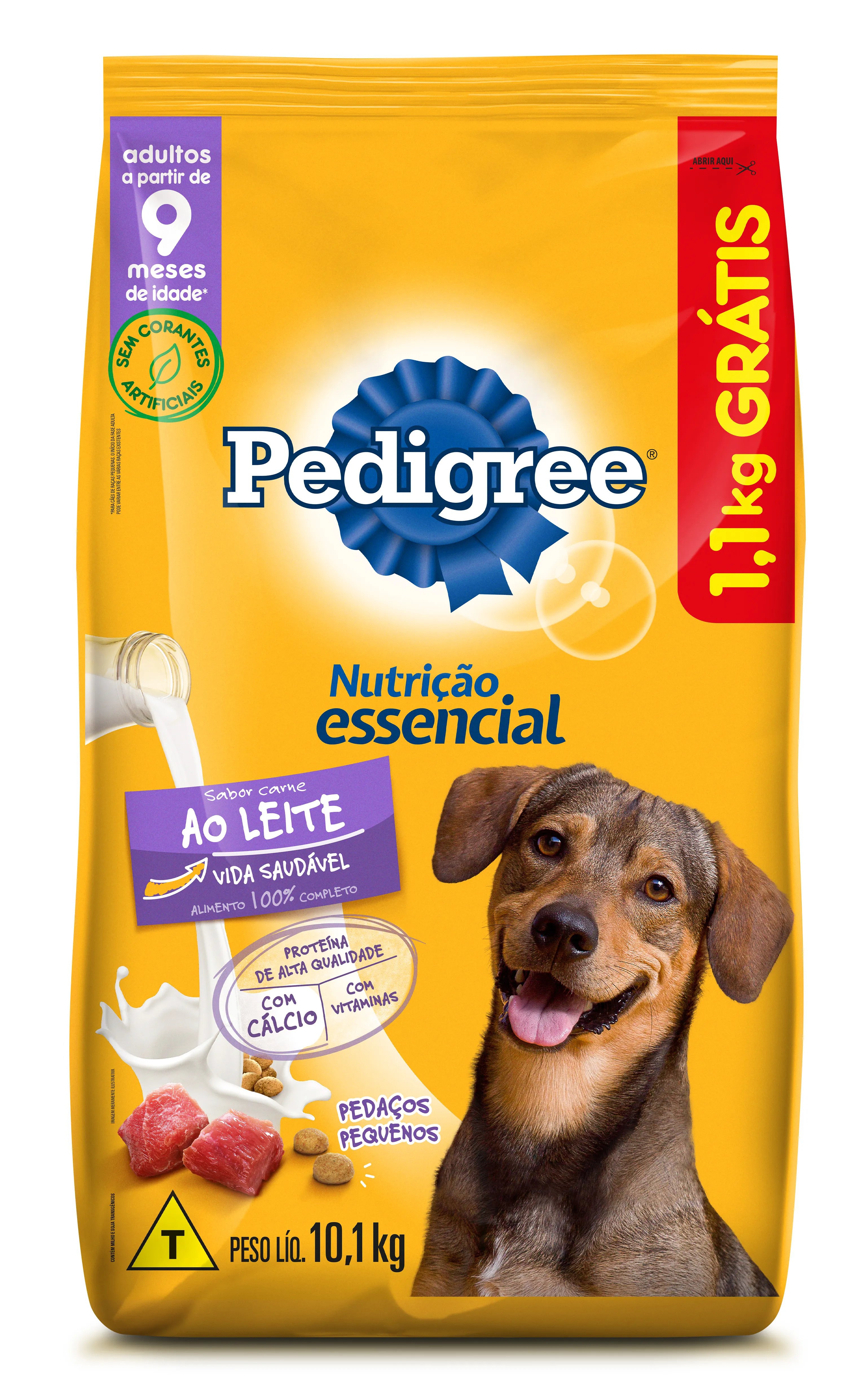 PEDIGREE ADULTO CARNE AO LEITE LV10,1KG E PG10KG