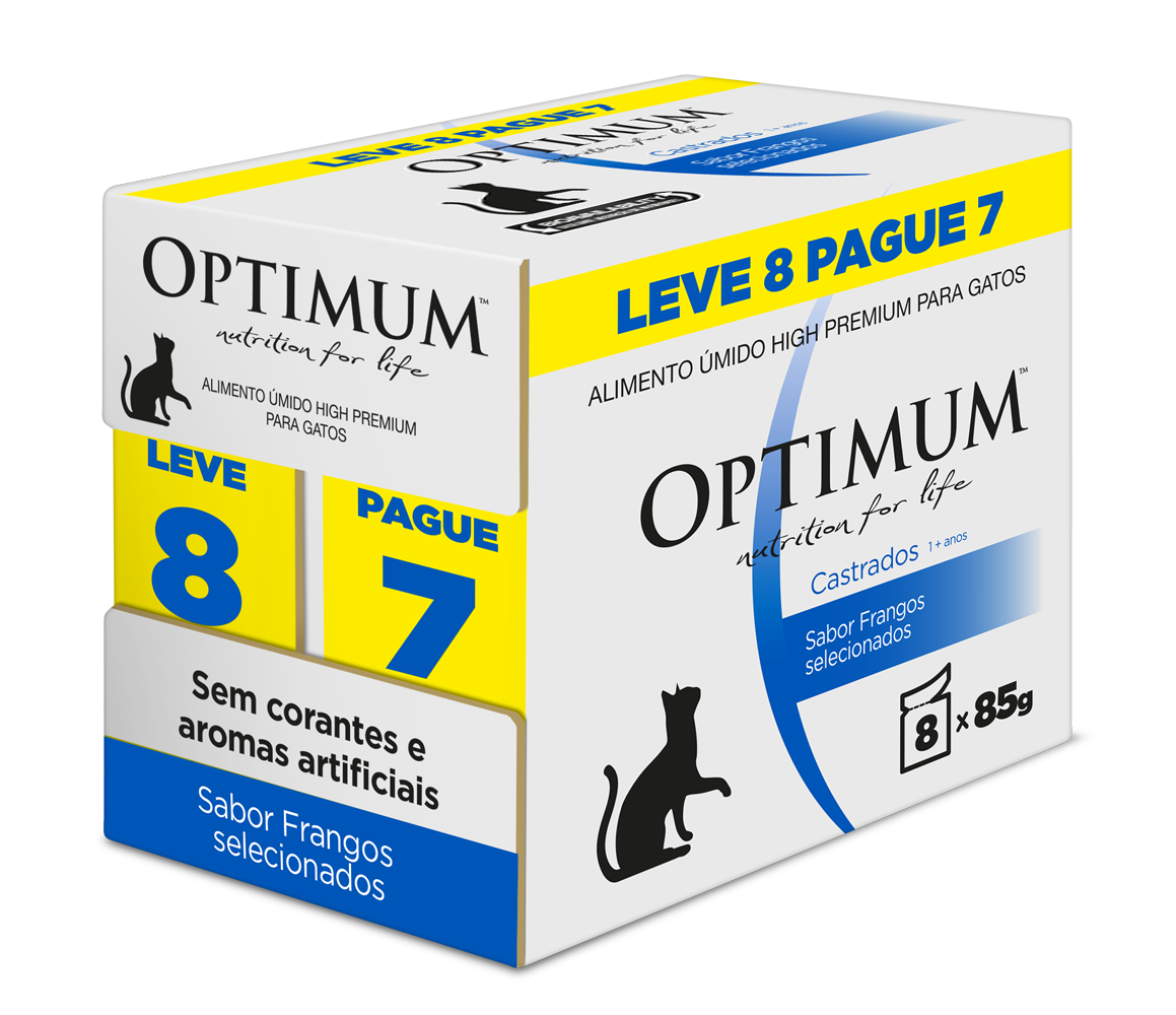 OPTIMUM CAT SACHÊ ADULTO CASTRADO FRANGO 85G