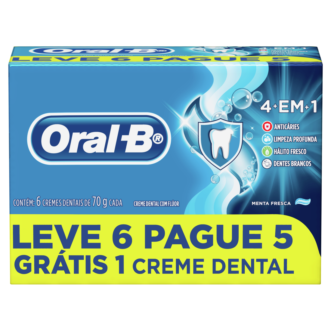 *CREME DENTAL ORAL-B 4 EM 1 6X70GR