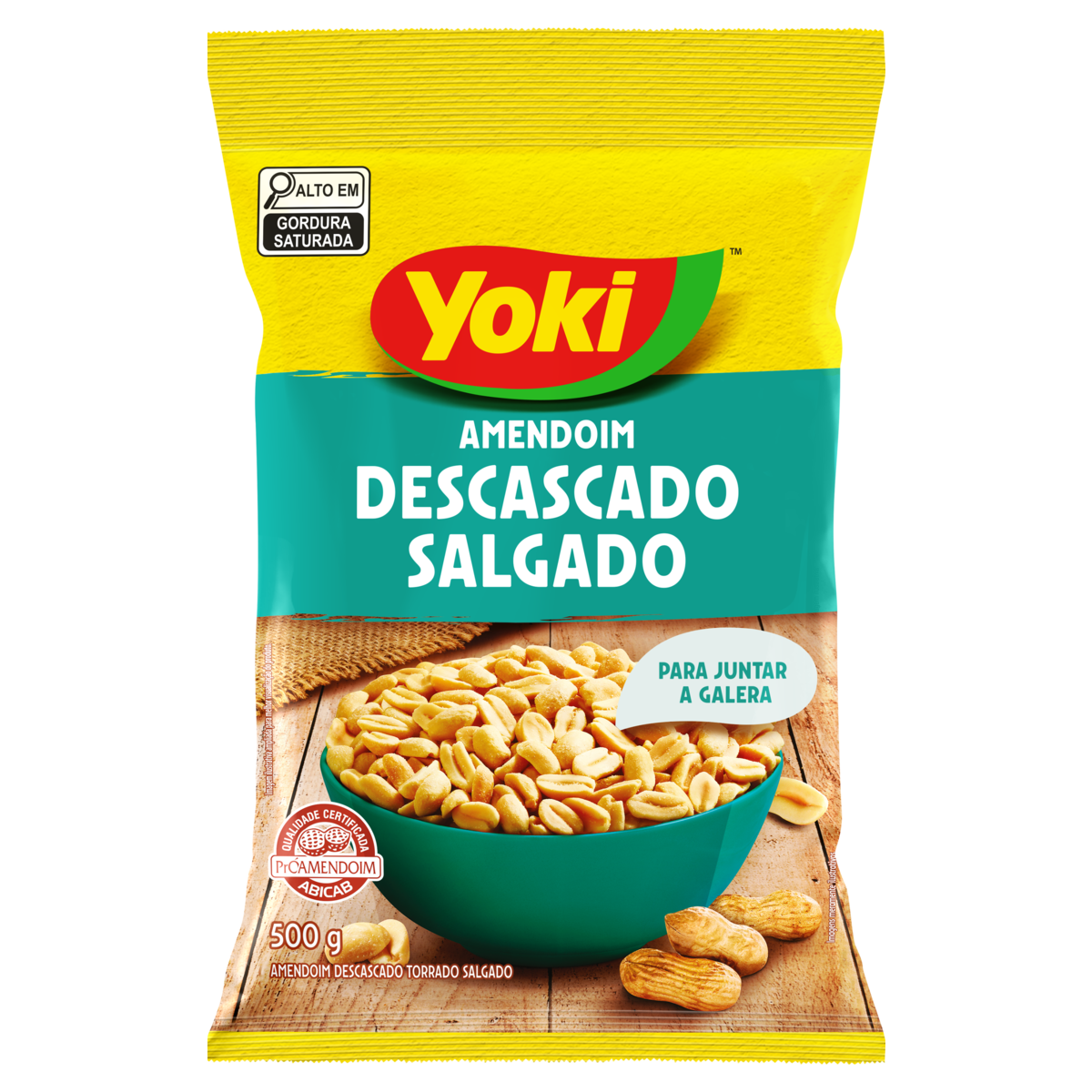 AMENDOIM YOKI DESCASCADO SALGADO 500G