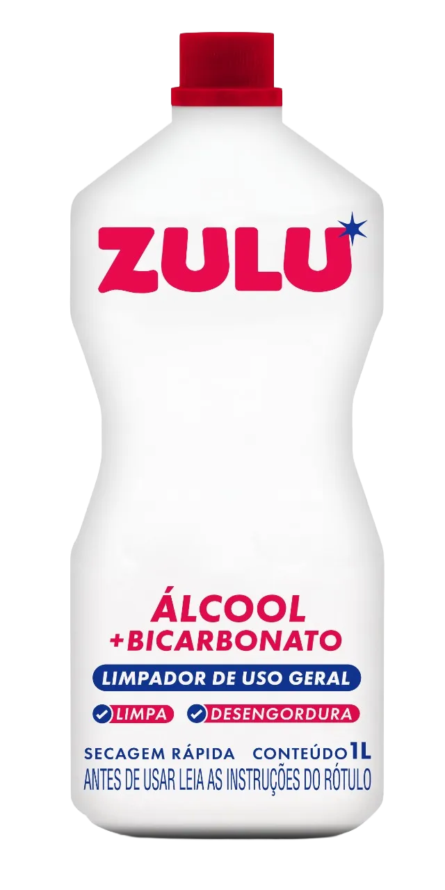 ÁLCOOL ZULU COM BICARBONATO LIMPADOR 1LT