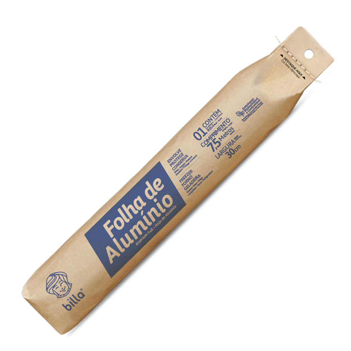 *FOLHA DE ALUMINIO BILLA 30CMX7,5MTS