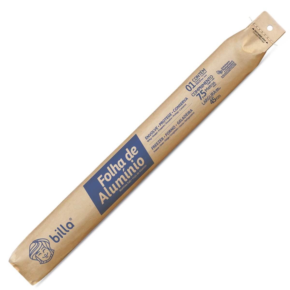 *FOLHA DE ALUMINIO BILLA 45CMX7,5MTS