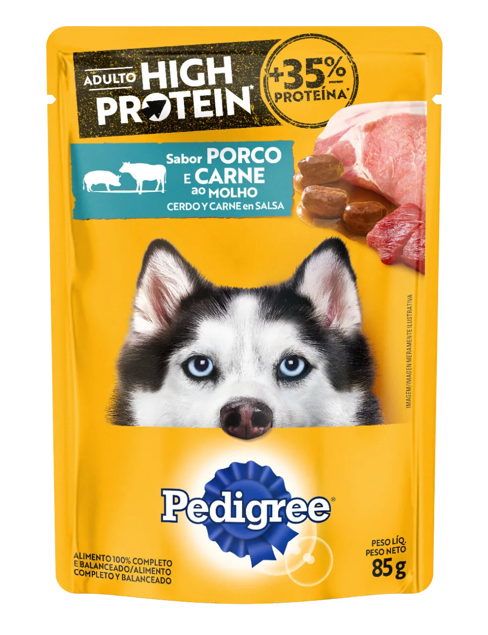 PEDIGREE SACHÊ ADULTO HIGH PROTEIN POR 85G