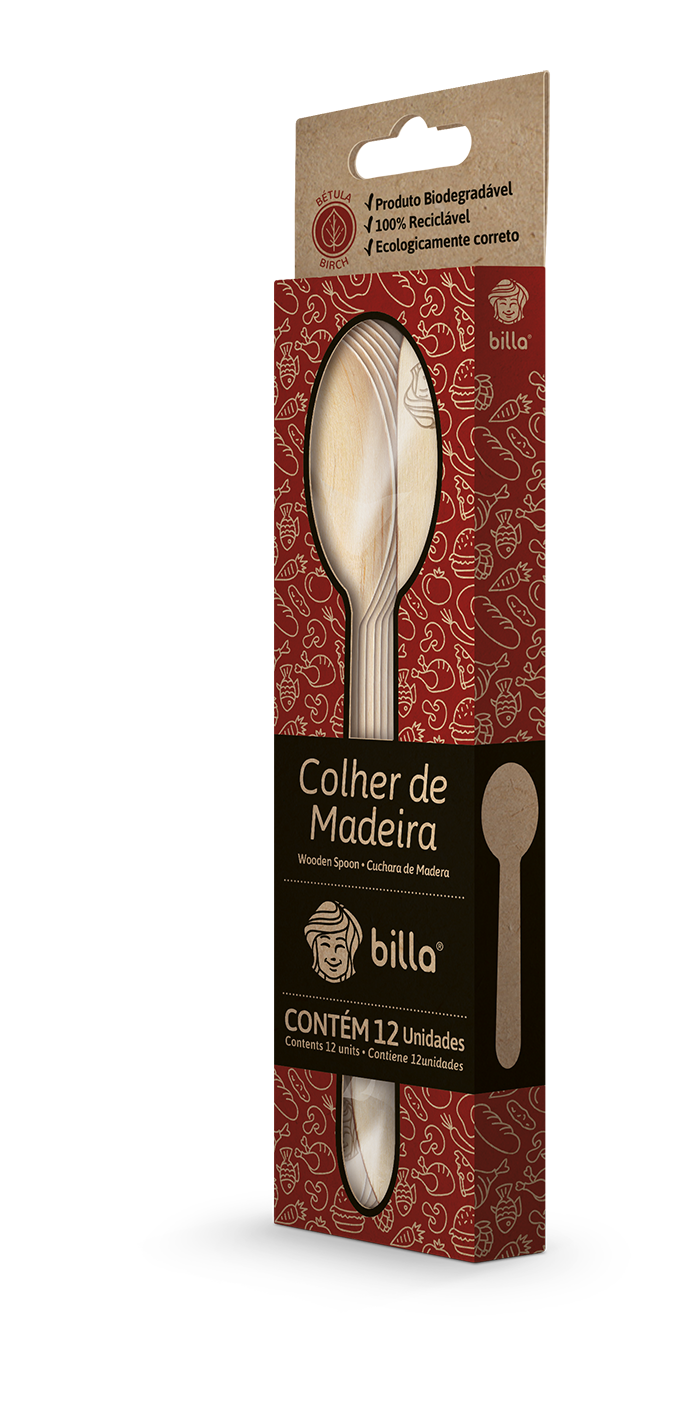 *COLHER DE MADEIRA BILLA COM 12