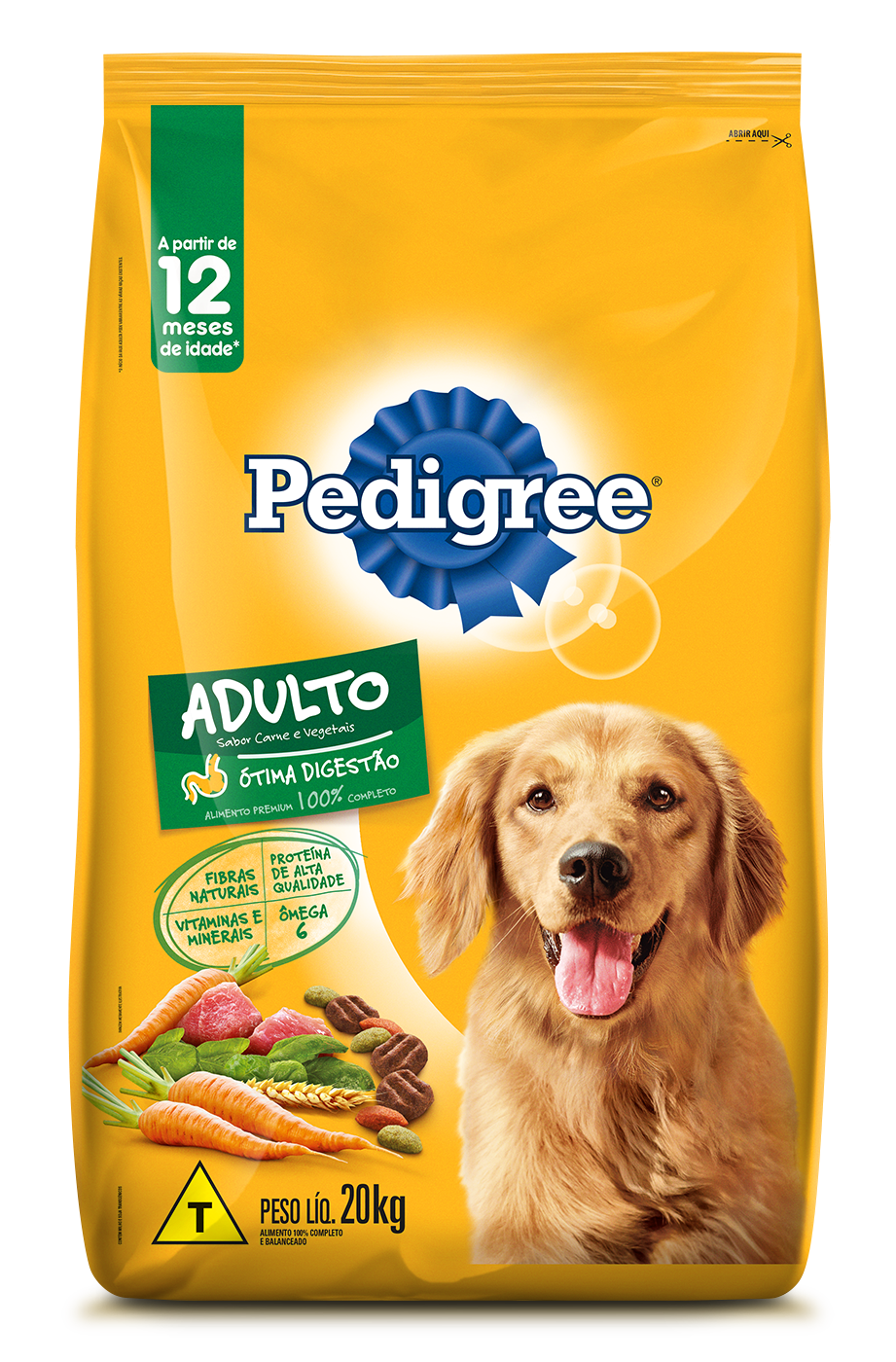 PEDIGREE ADULTO CARNE E VEGETAIS 20KG
