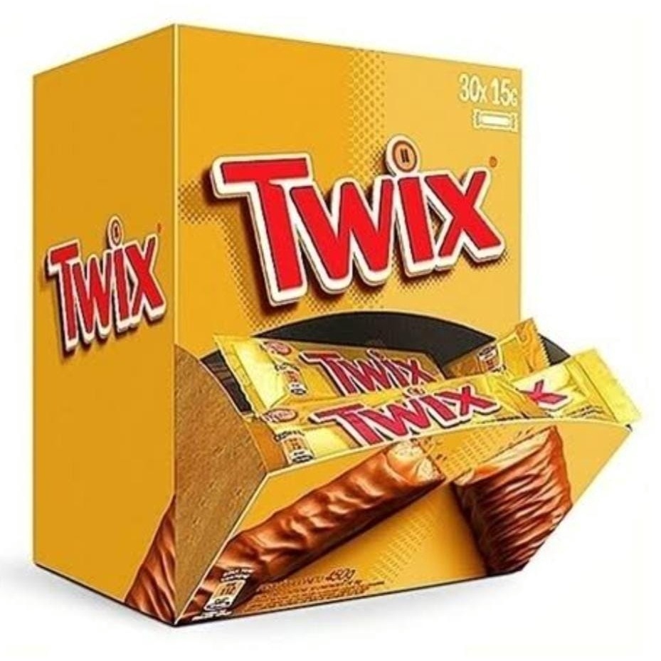 CHOCOLATE TWIX RECHEIO COM BISCOITO E CARAMELO 450G 30X15G