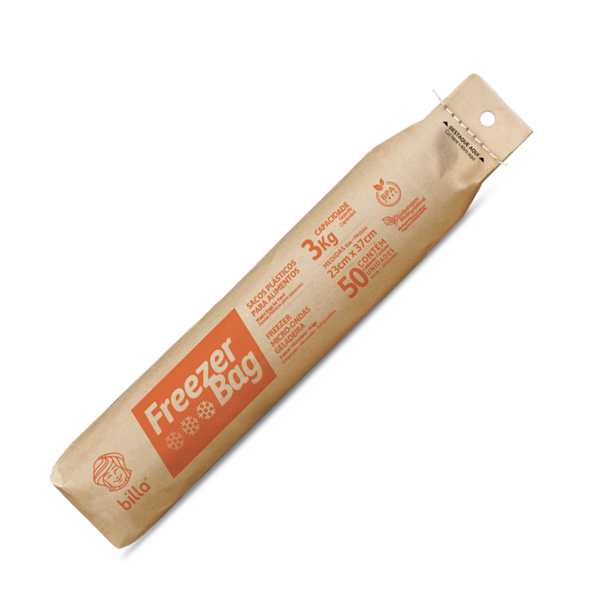 *FREEZER BAG BILLA 3KG COM 50 UND
