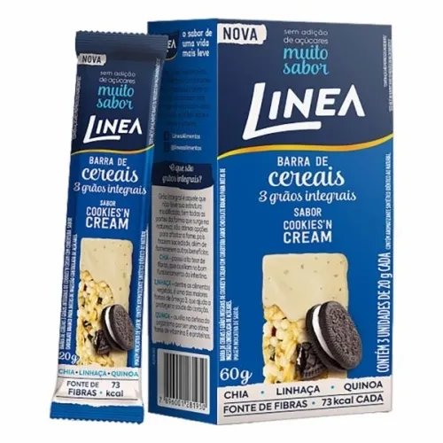 BARRA DE CEREAIS LINEA COOKIES'N CREAM 3X20G