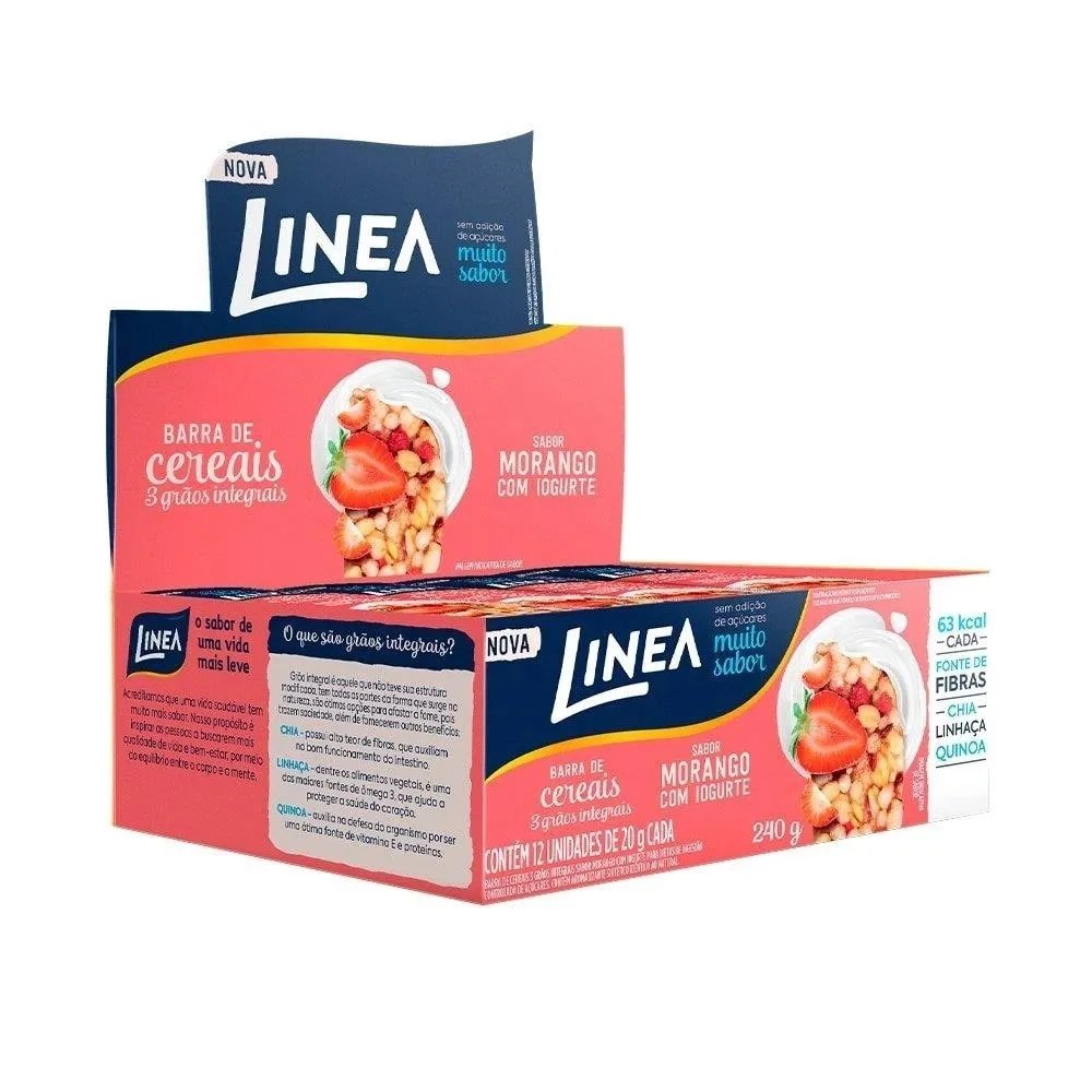 BARRA DE CEREAIS LINEA MORANGO COM CHOCOLATE 12X20G