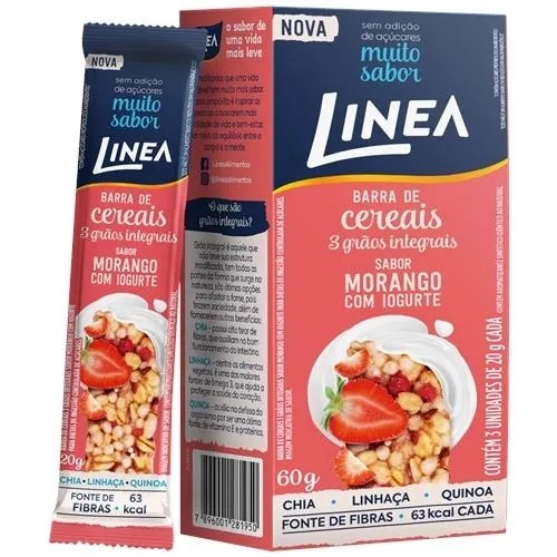 BARRA DE CEREAIS LINEA MORANGO COM IOGURTE 3X20G