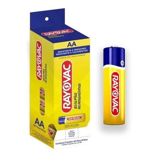PILHA RAYOVAC ZINCO AA PEQUENA COM 48 UND