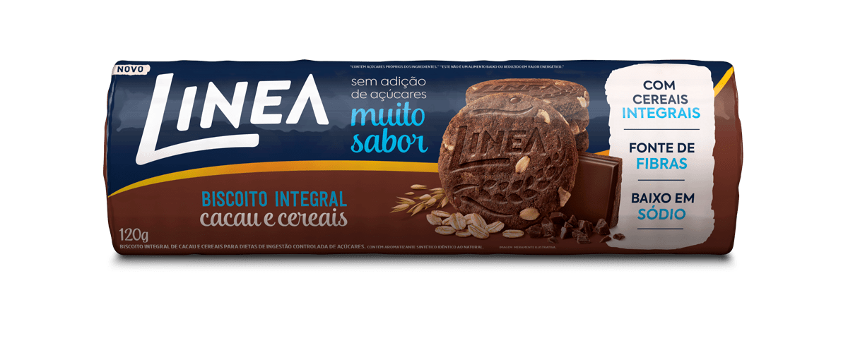BISCOITO INTEGRAL LINEA CACAU E CEREAIS 100G