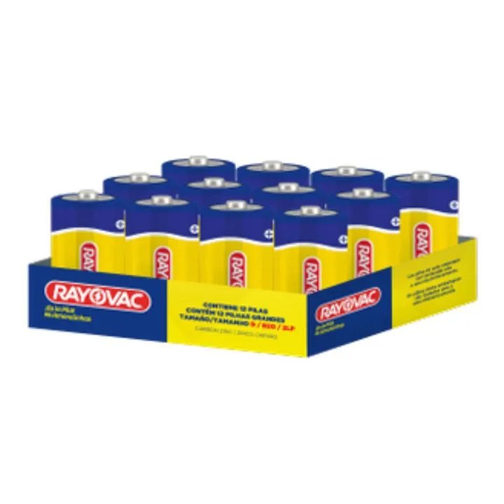 PILHA RAYOVAC D ZINCO GRANDE COM 12 UND