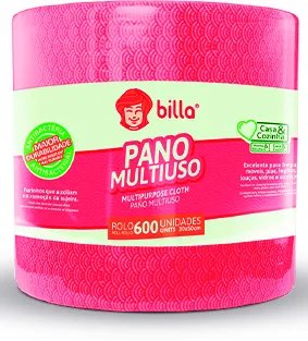 *PANO MULTIUSO BILLA VERMELHO COM 600 UN