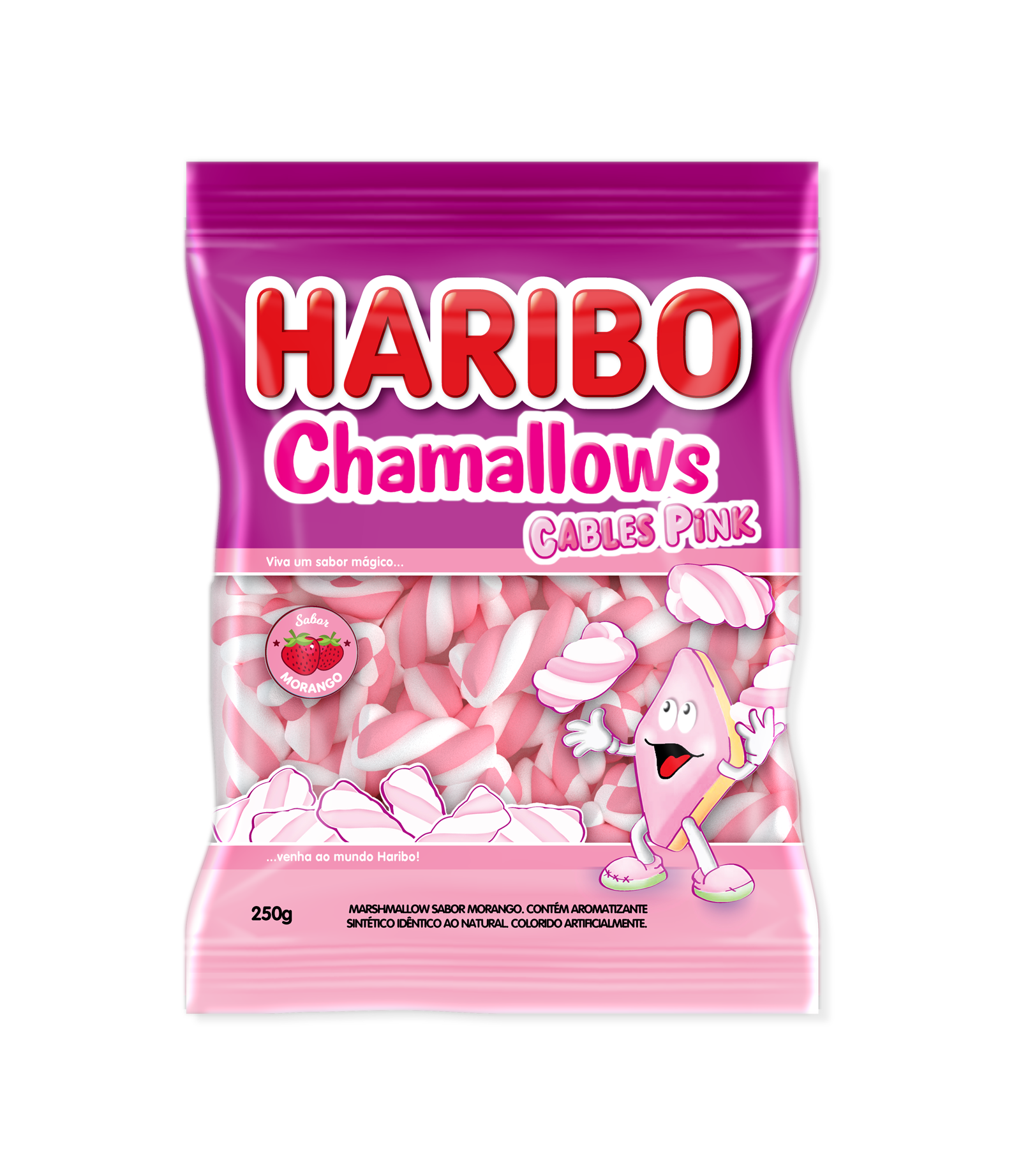 MARSHMALLOW HARIBO CABLES PINK 220G