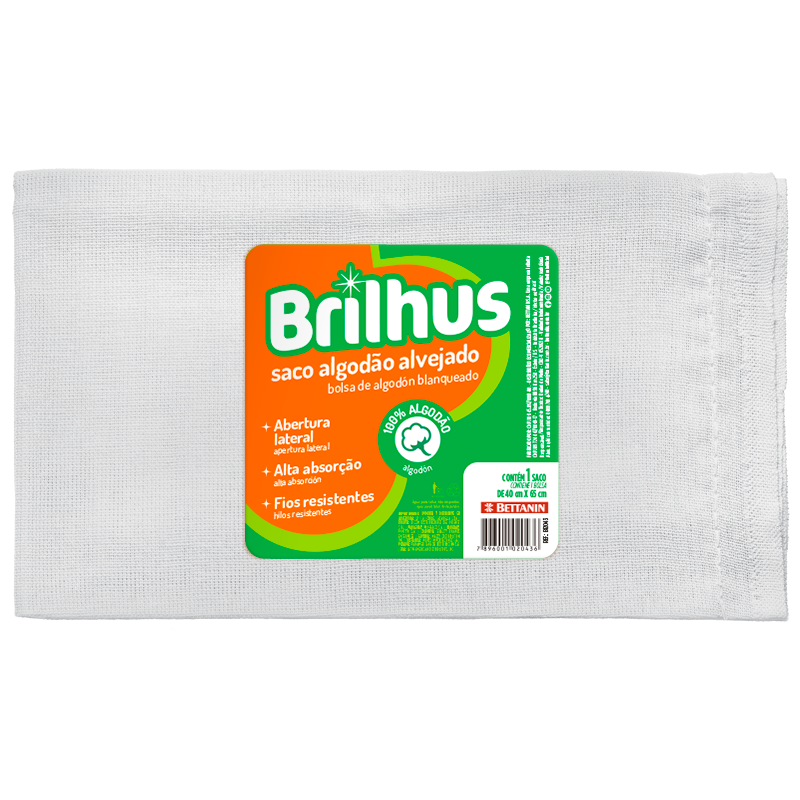 SACO ALGODÃO ALVEJADO BRILHUS