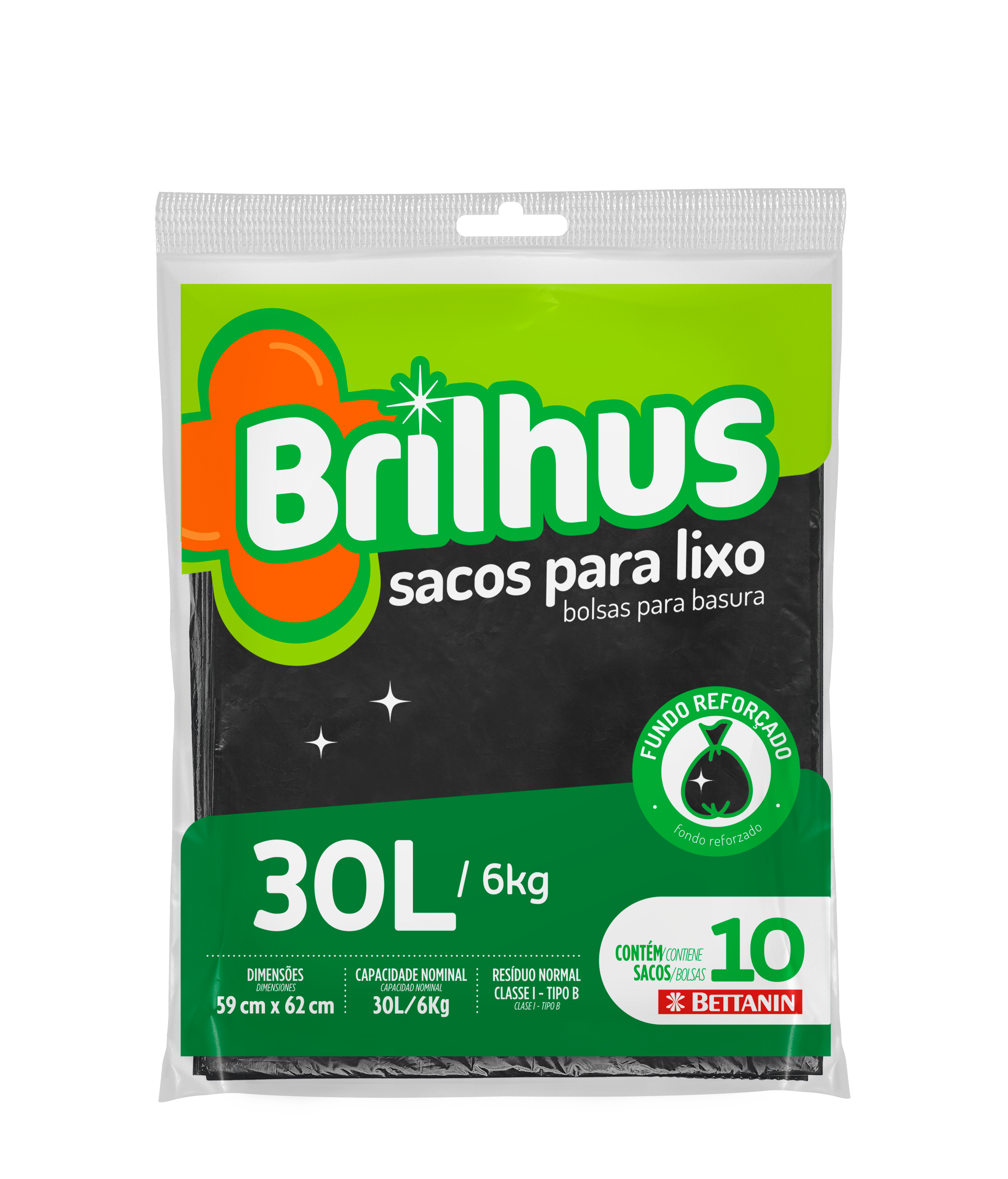 SACO PARA LIXO ALMOFADA BRILHUS 30LT 10 SACOS