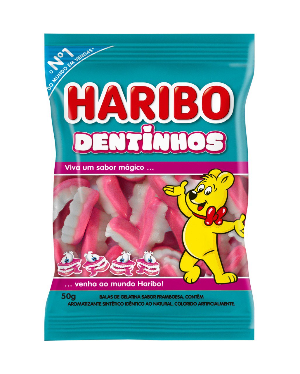 BALA DE GELATINA HARIBO DENTINHOS 50G