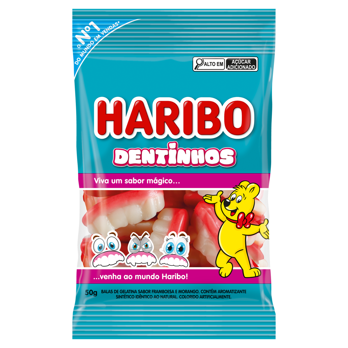 BALA DE GELATINA HARIBO DENTINHOS 50G