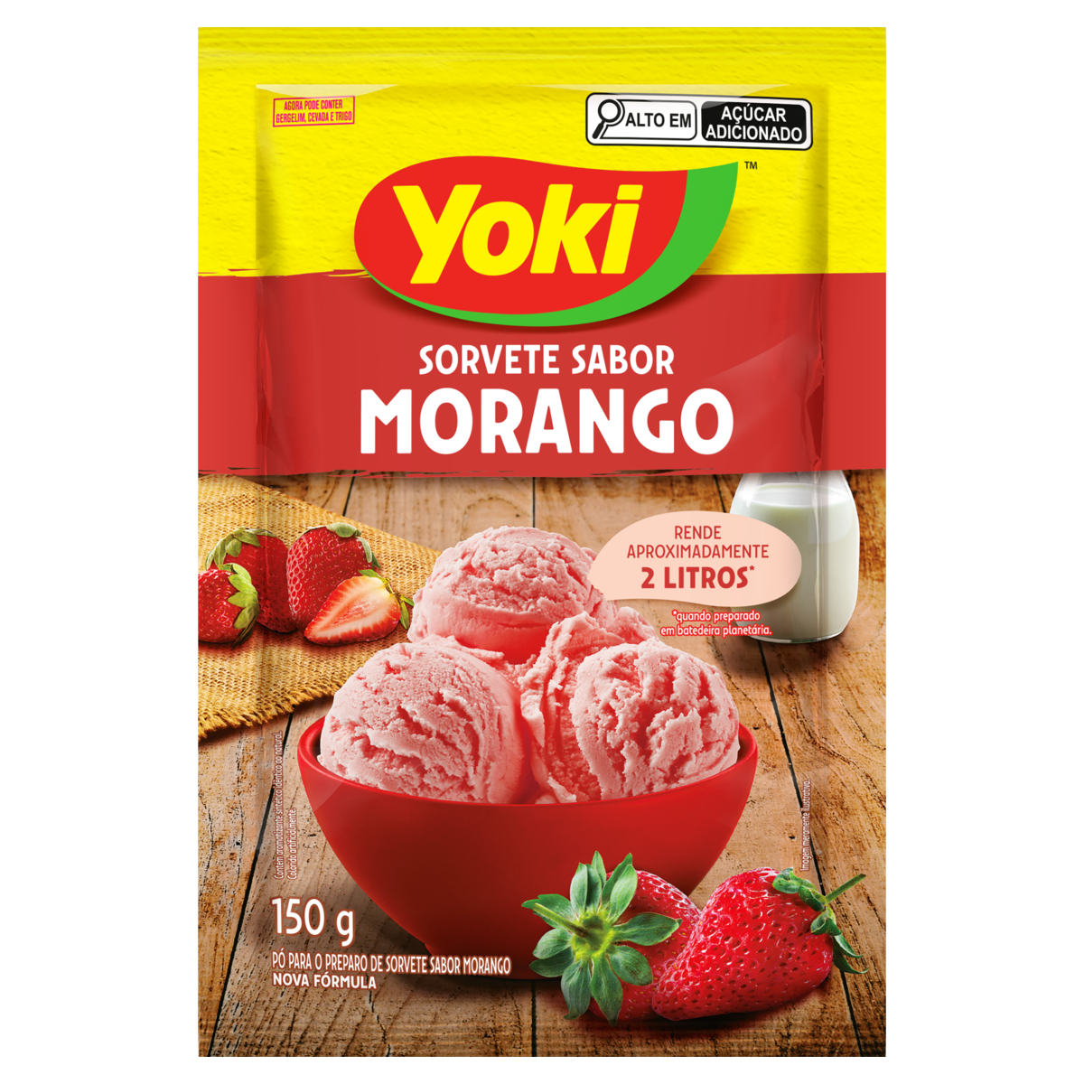PÓ PARA SORVETE YOKI MORANGO 150G