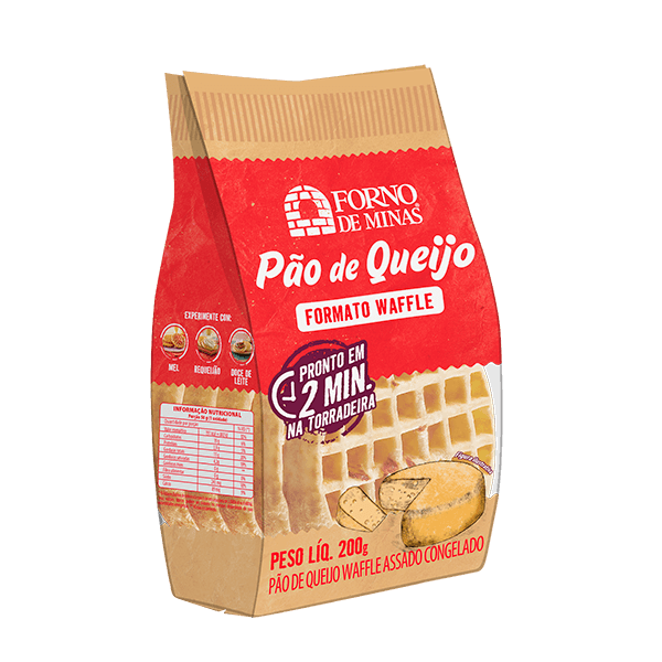 PÃO DE QUEIJO WAFFLE FORNO DE MINAS ASSADO E CONGELADO 200G