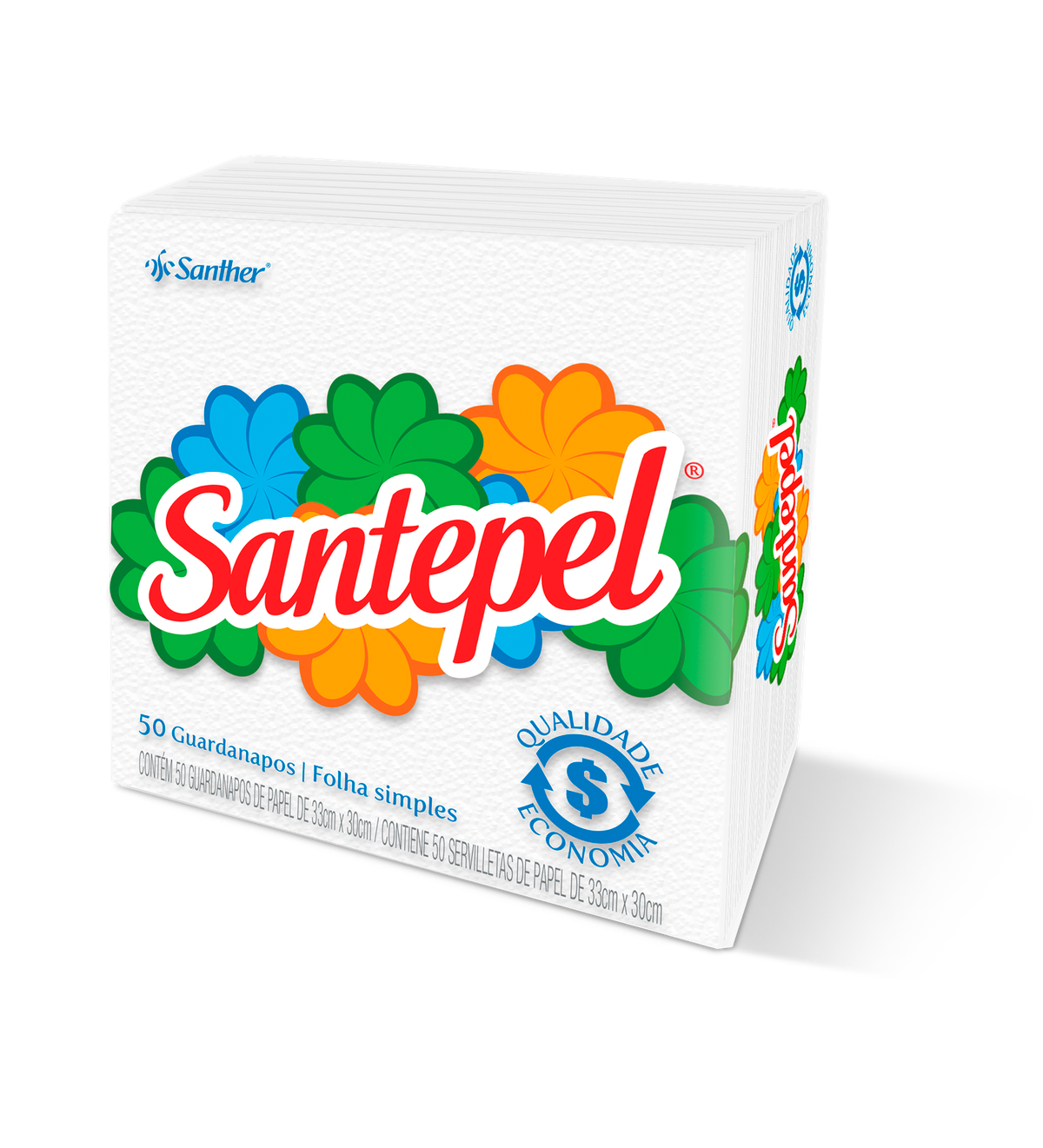 GUARDANAPO SANTEPEL GRANDE FOLHA SIMPLES 1X50