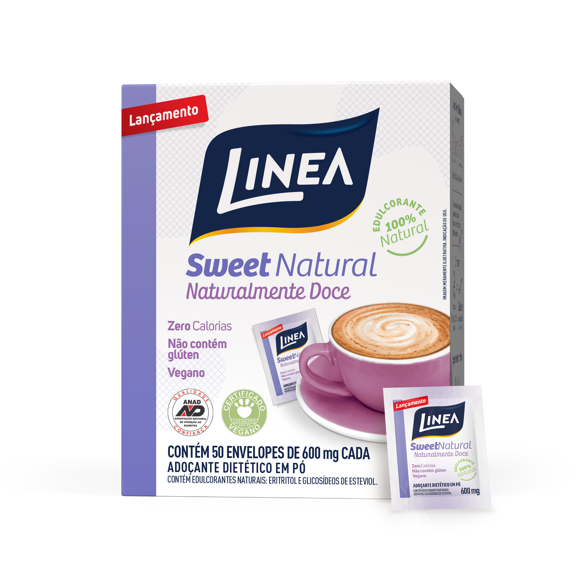 ADOÇANTE SWEET NATURAL EM PÓ LINEA 50 SACHÊS DE 600MG