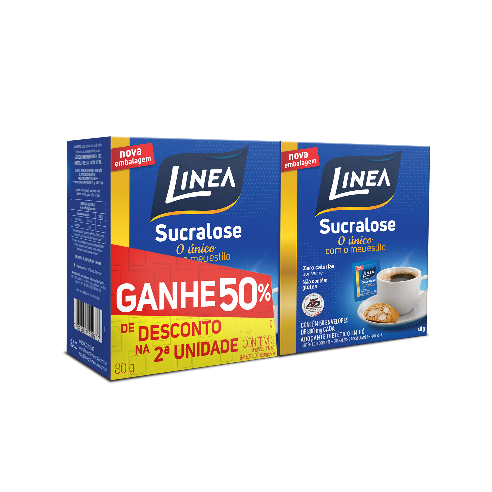 ADOÇANTE DIETÉTICO PÓ SUCRALOSE LINEA 2X50G