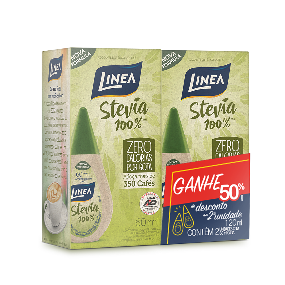 ADOÇANTE STEVIA LÍQUIDO LINEA 2X60ML