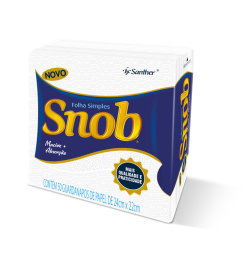 GUARDANAPO SNOB FOLHA SIMPLES 24X22 50 UND