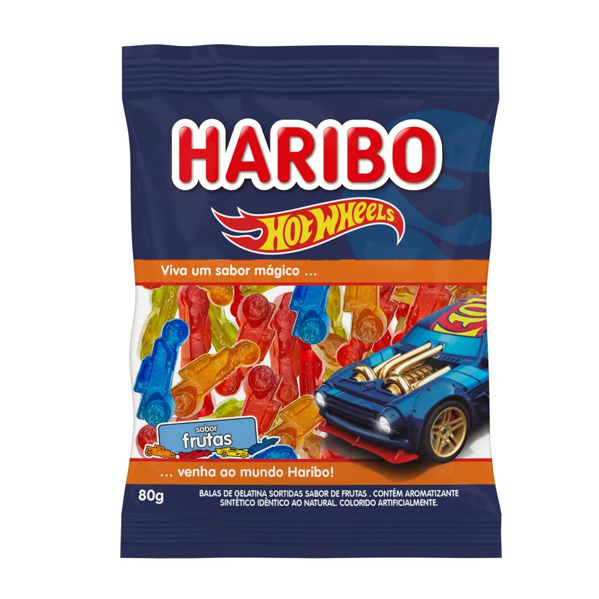 BALA DE GELATINA HARIBO HOT WHEELS FRUTAS 80G