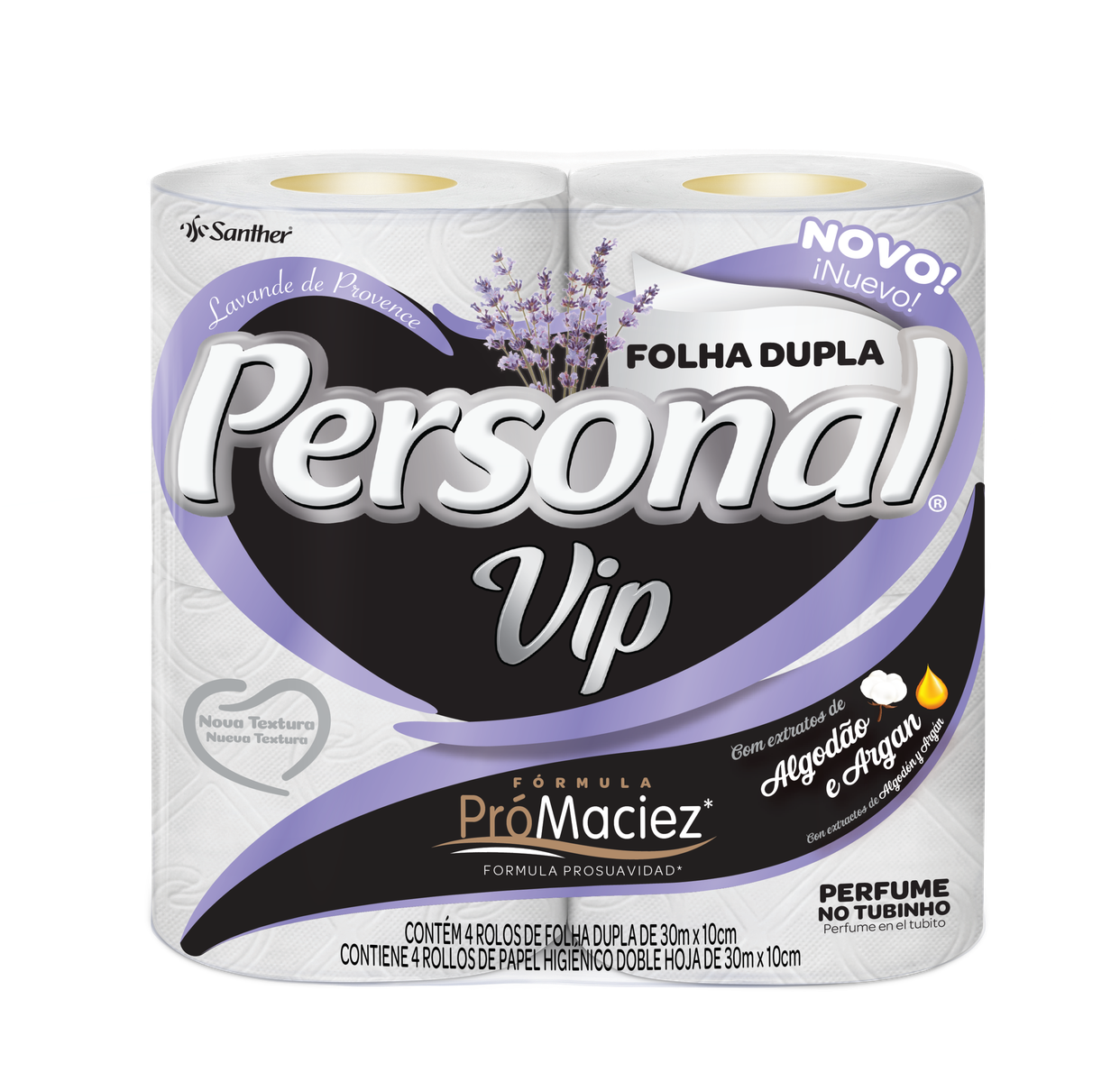 PAPEL HIGIÊNICO PERSONAL VIP LAVANDA 4X30M