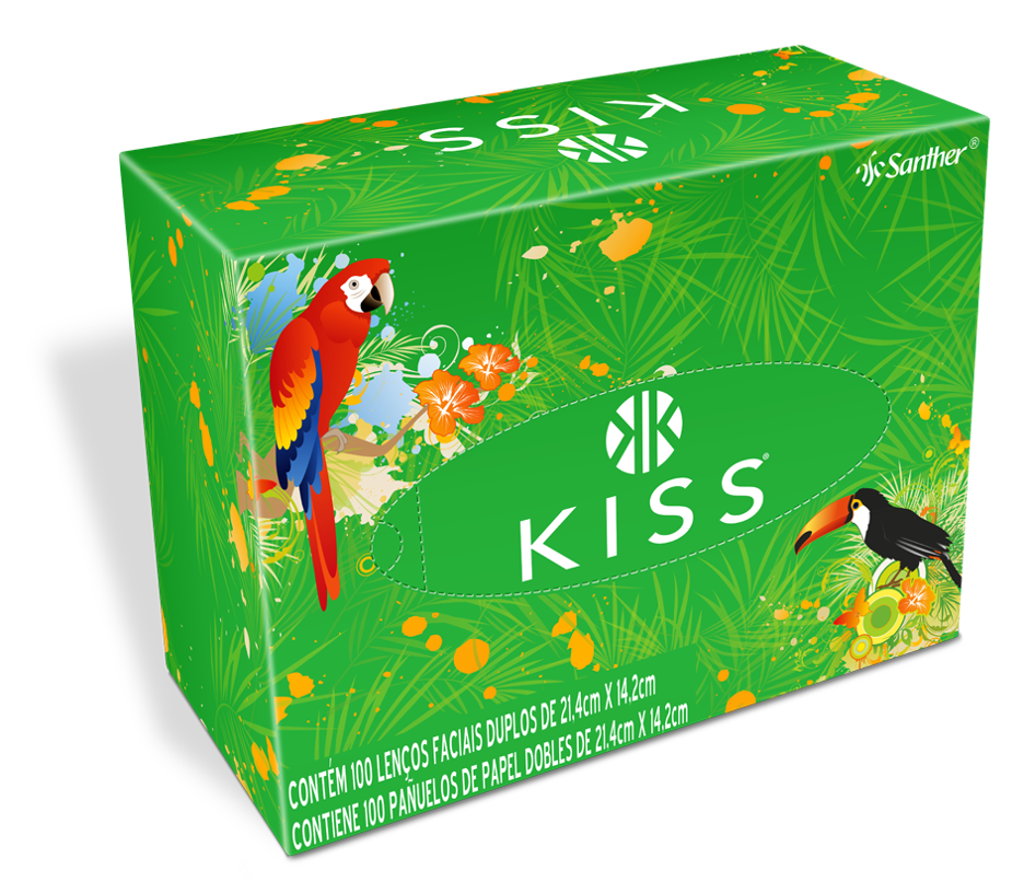 LENÇO FACIAL KISS FOLHA DUPLA 1X100