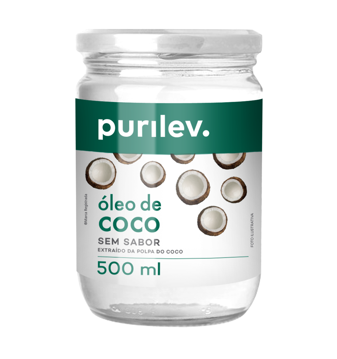 ÓLEO DE COCO SEM SABOR PURILEV VIDRO 500ML
