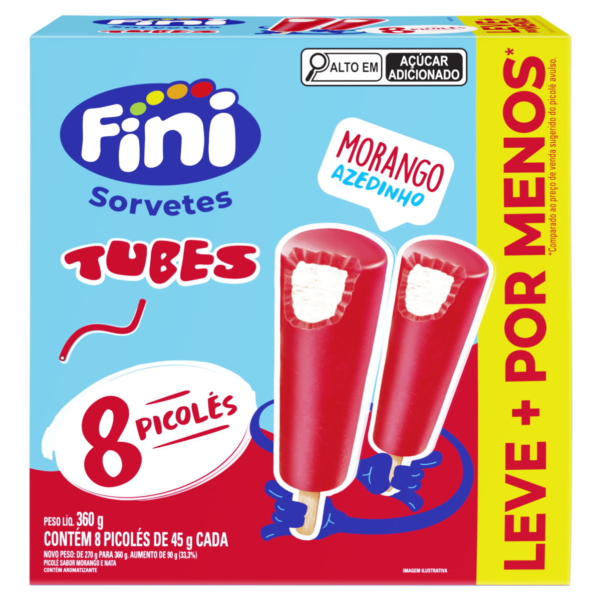 MULTIPACK FINI TUBES MORANGO 8X45GR