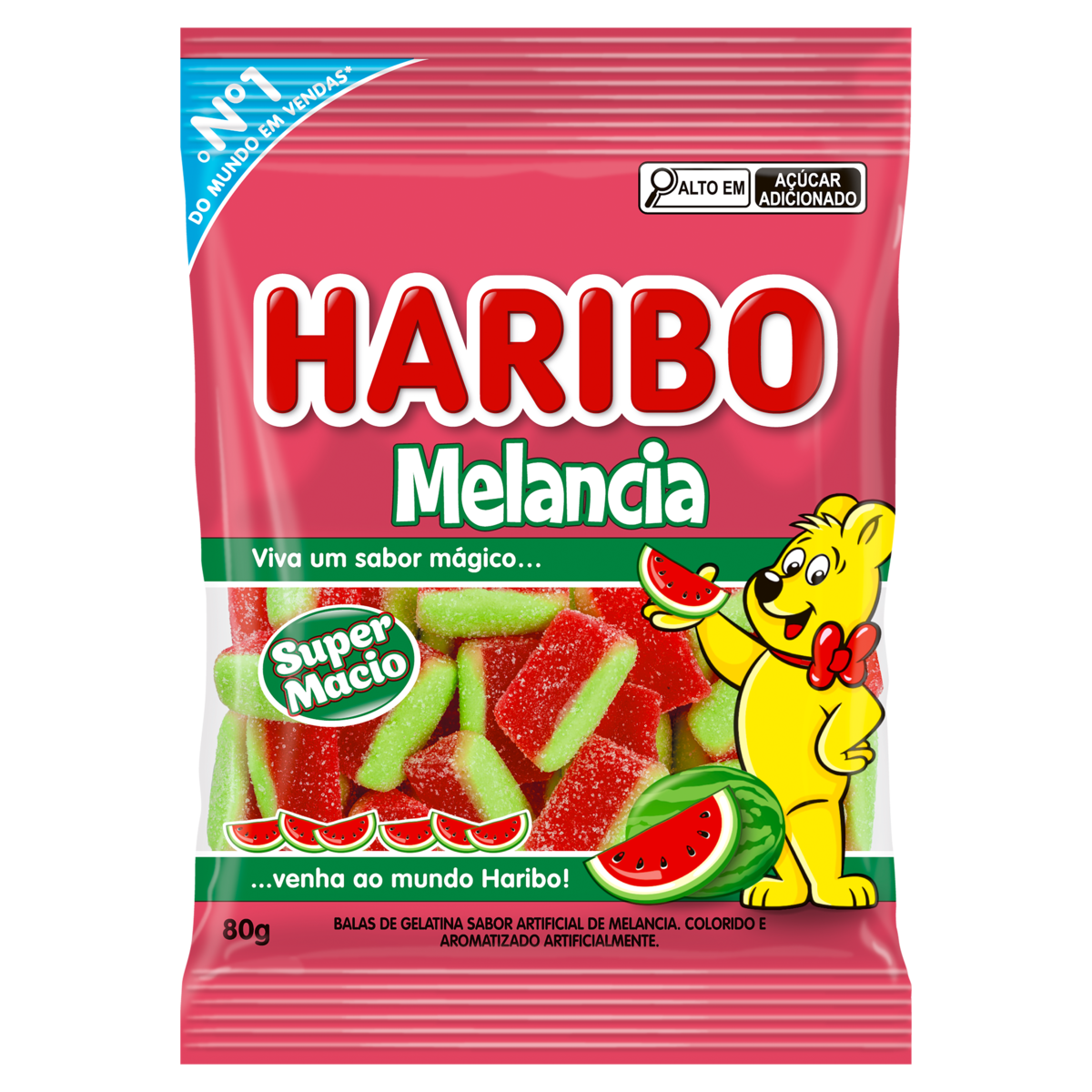 BALA DE GELATINA HARIBO MELANCIA 80G