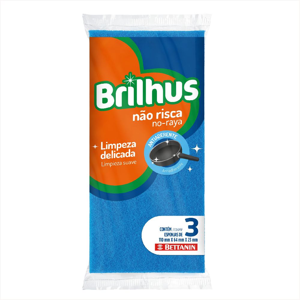 ESPONJA BRILHUS NÃO RISCA 3 UND