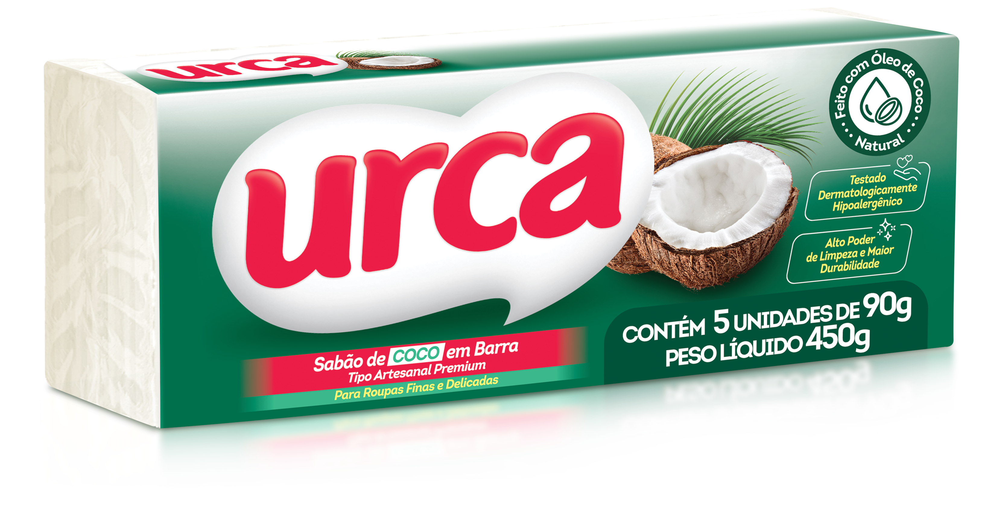 SABÃO DE COCO URCA EM PEDRA 5X 90G